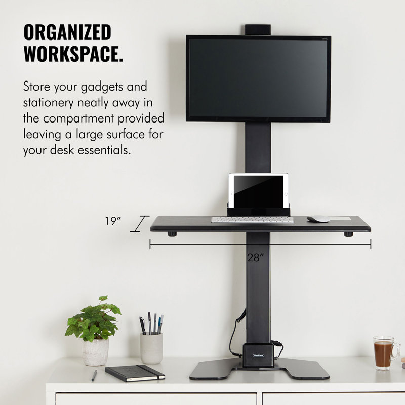 VonHaus Electric Single Monitor Riser Standing Desk Converter Wayfair